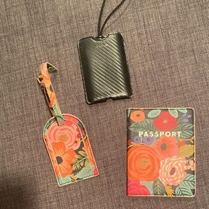 Anthropologie Floral Passport Holder and Luggage Tag Set